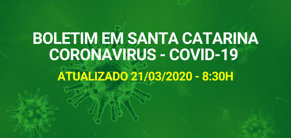 Boletim em Santa Catarina – 21/03/2020 – 8:30H