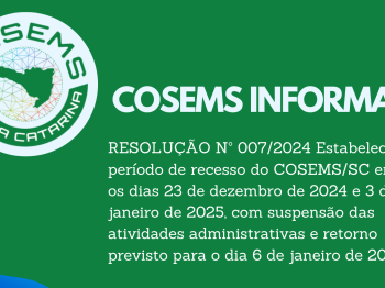 COSEMS informa: recesso de fim de ano